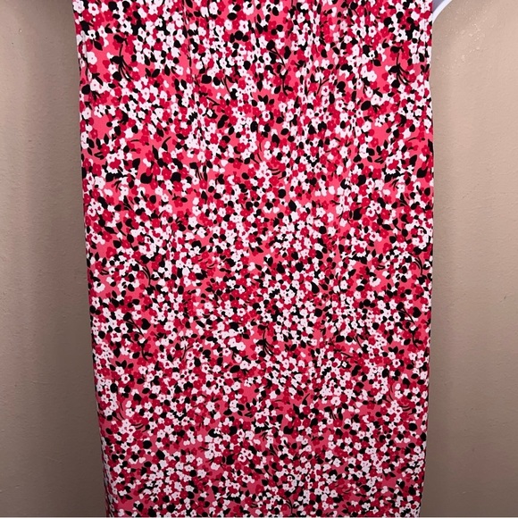 Medium MICHAEL Michael Kors Fuchsia Pink White Black Floral Dress Sleeveless - Picture 3 of 16